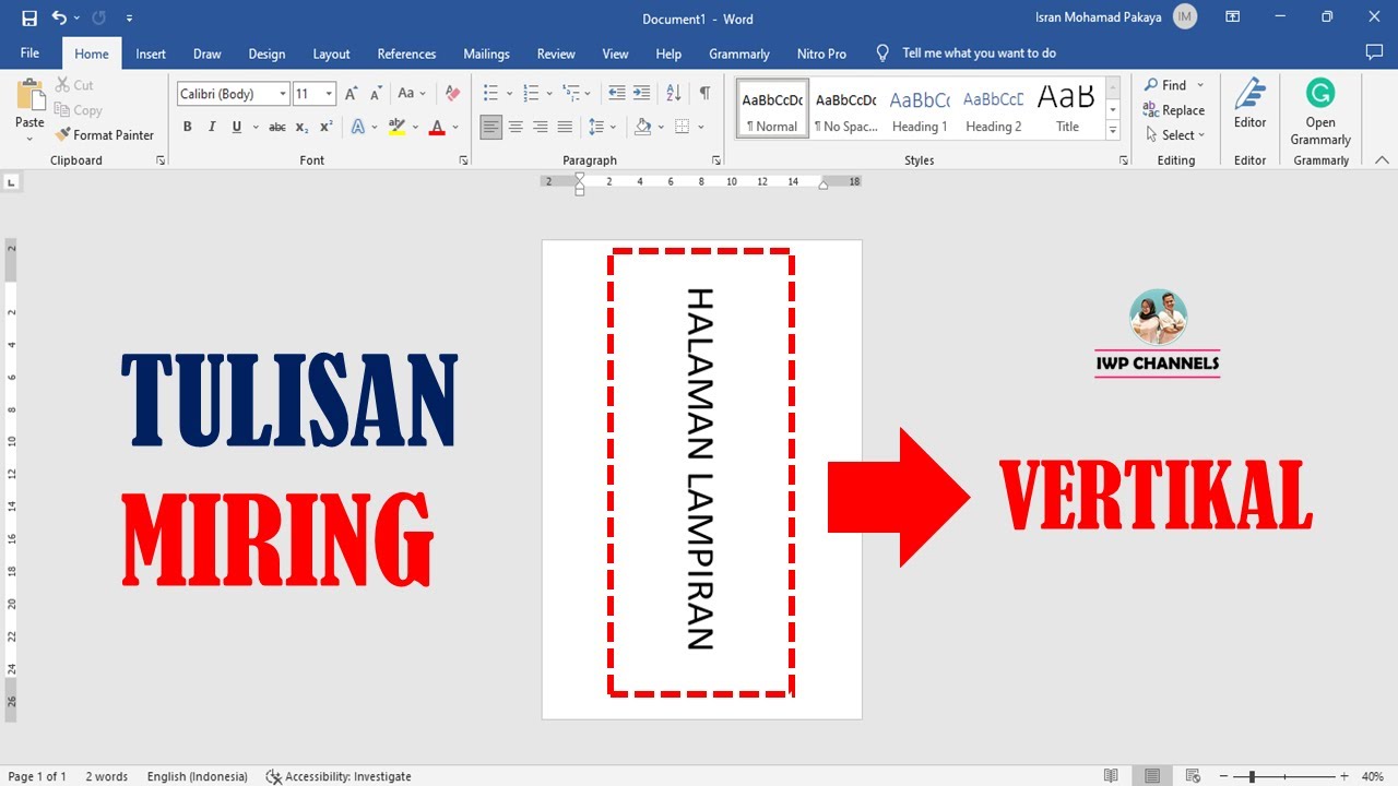 Cara Membuat Text Tegak Vertikal Di Microsoft Excel Youtube - Free Word