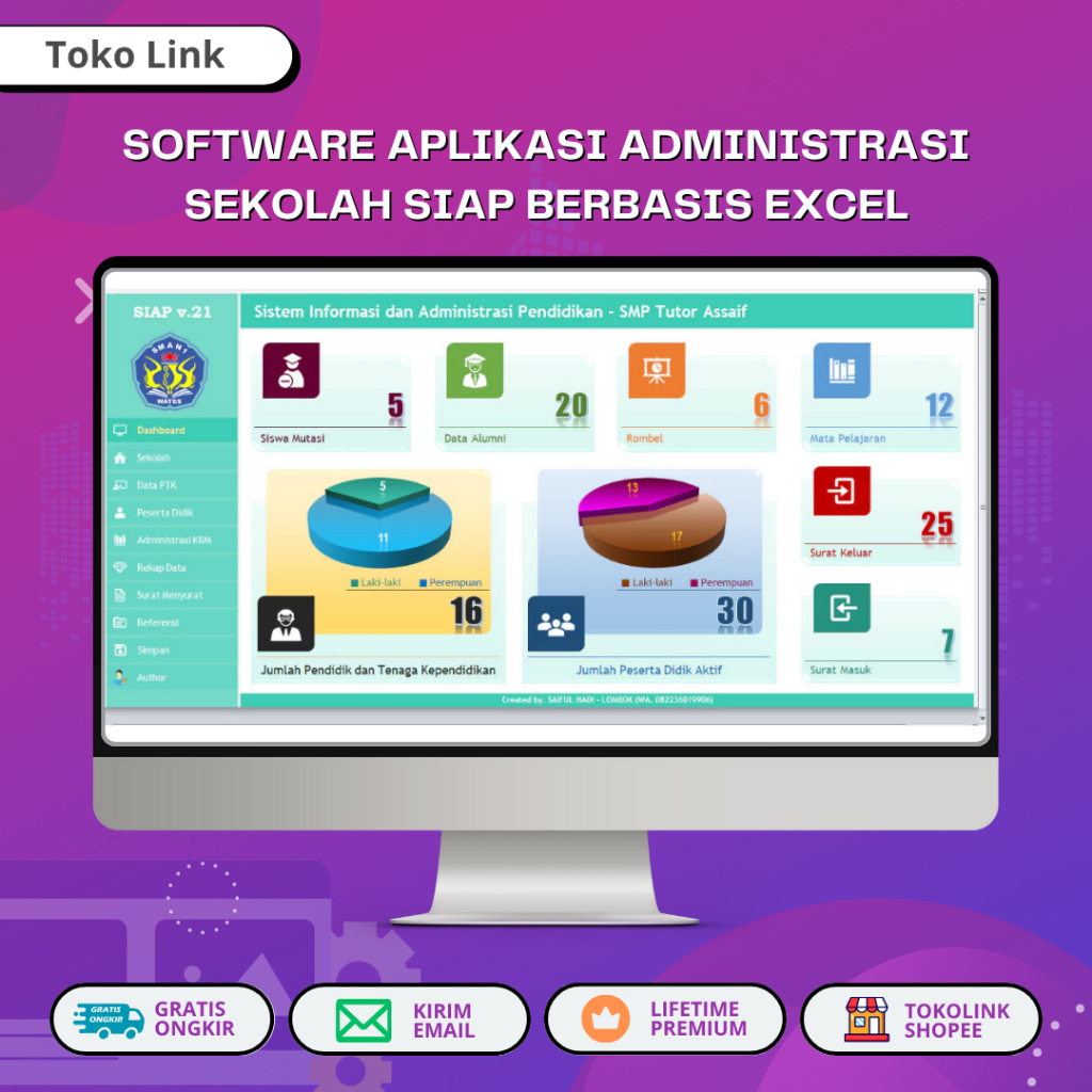 Jual Software Aplikasi Administrasi Sekolah SIAP Berbasis Excel