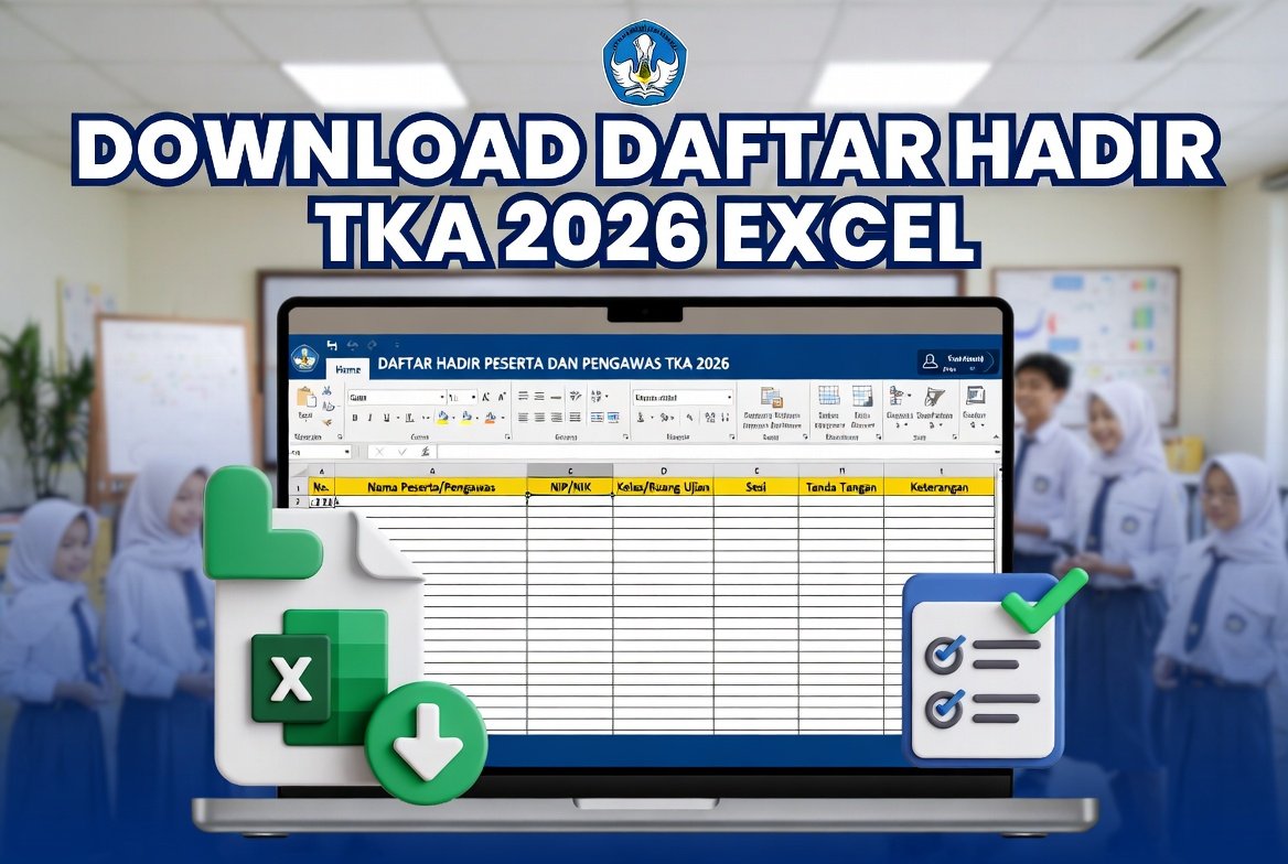 Download Daftar Hadir Peserta dan Pengawas TKA 2026 Excel Panduan