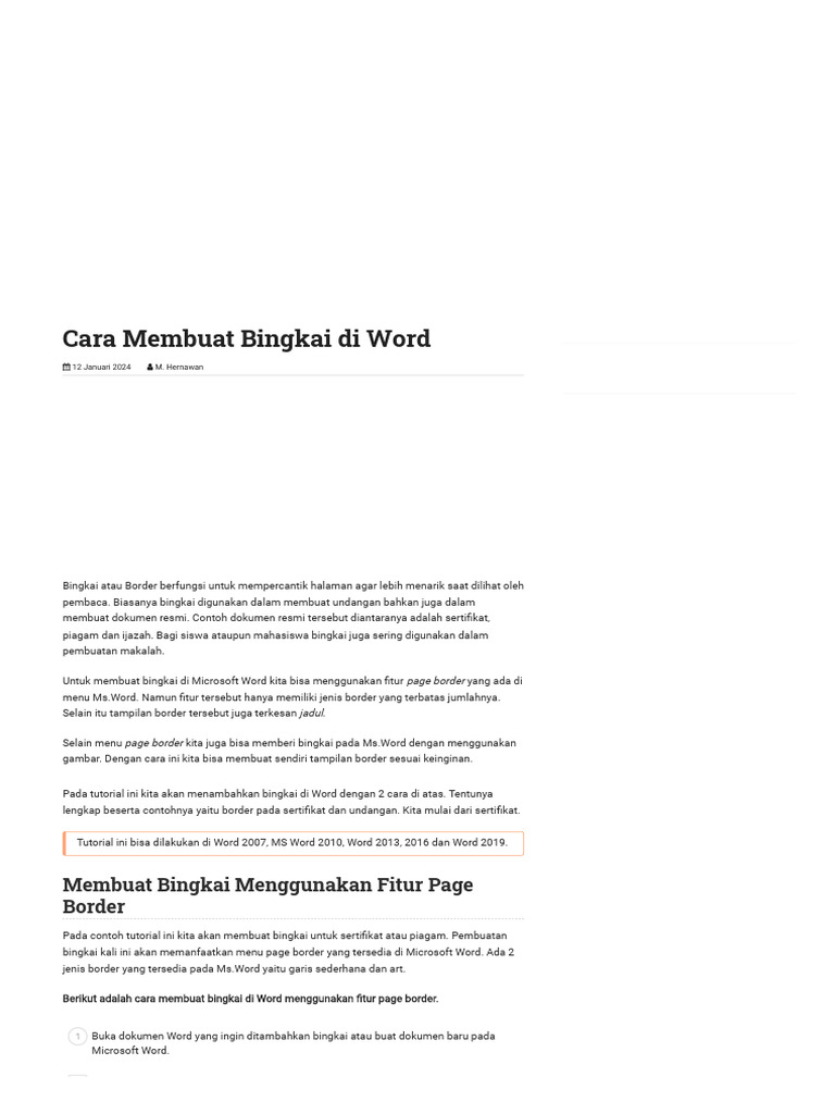 Cara Membuat Bingkai di Word PDF