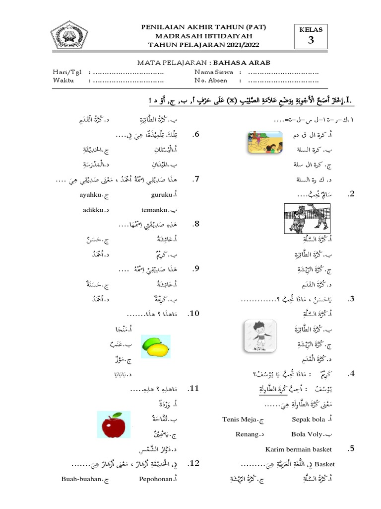 Wajib Tahu! 7 Soal Bahasa Arab Kelas 3 Semester 1 yang Paling Sering Muncul di Ujian 2026
