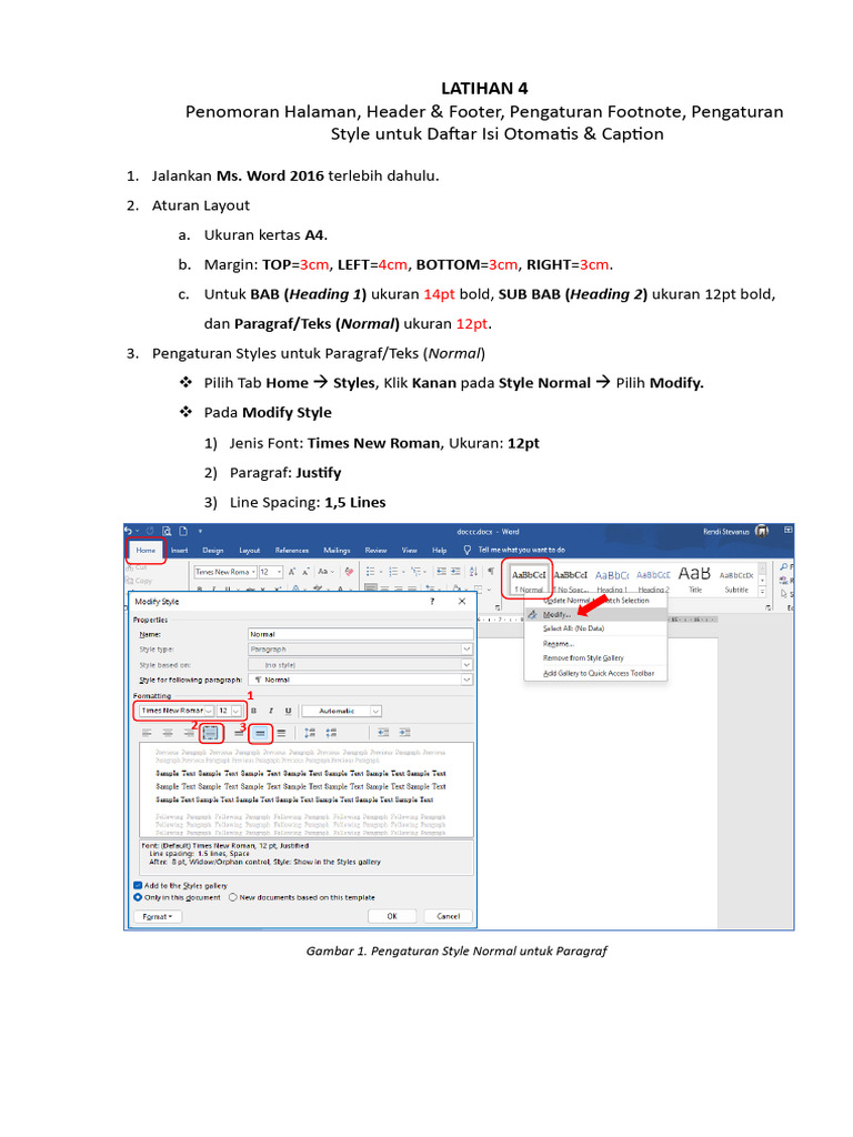 Panduan Pengaturan Dokumen MS Word PDF