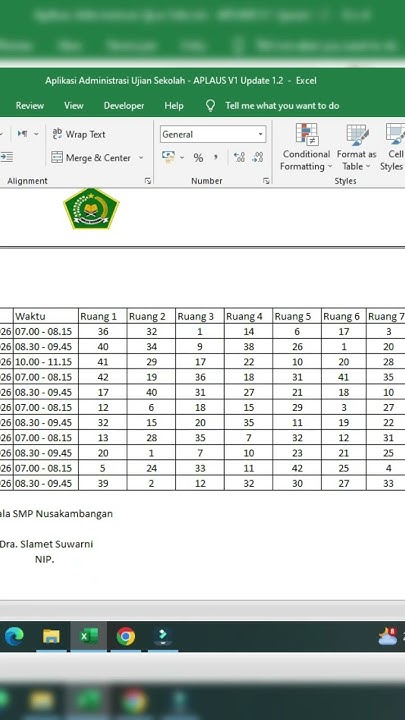 Aplikasi administrasi ujian Excel membuat jadwal pengawas ujian - YouTube