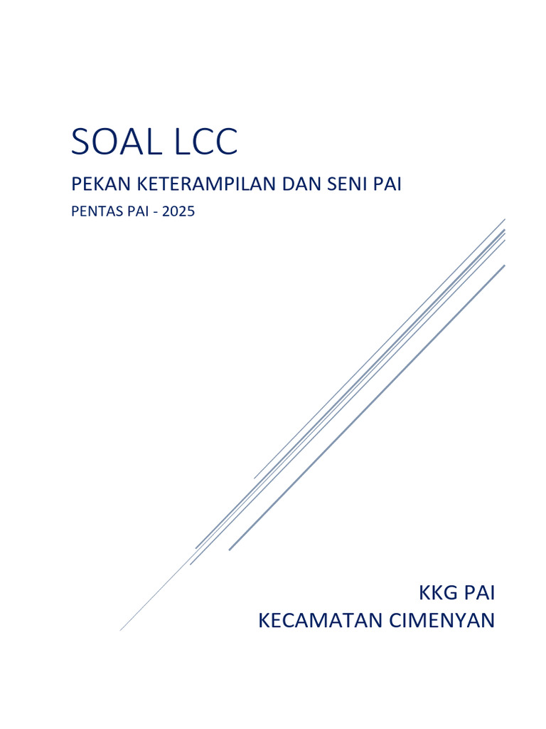 Soal LCC Pendidikan Agama Islam 2025 PDF Soal LCC Pendidikan Agama Islam 2025 PDF