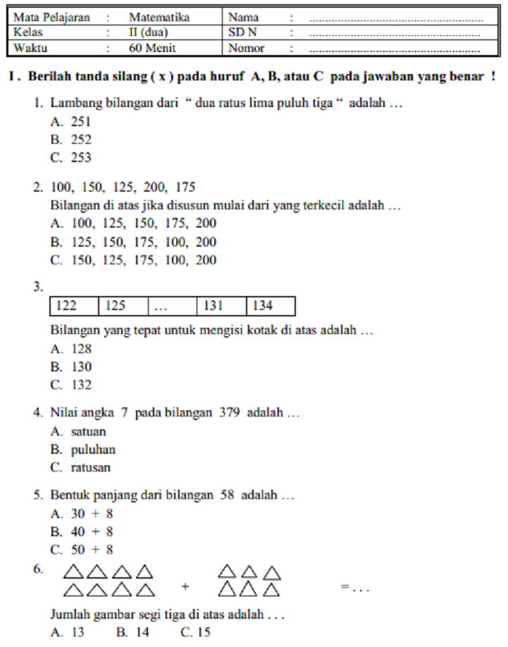 Mengintip Soal Ujian Kelas 2 SD Panduan Lengkap untuk Mempersiapkan