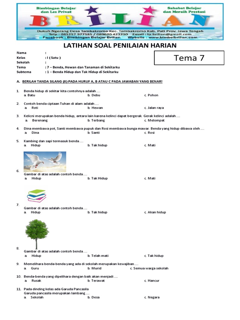Terbukti 7 Contoh Soal Kurtilas Kelas 1 Tema 7 yang Wajib Kamu Kuasai Sebelum Ujian
