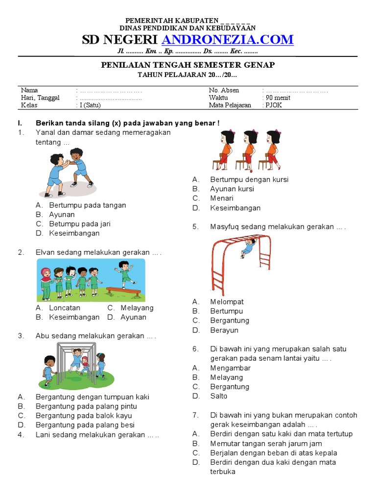 Terbukti! 7 Contoh Soal Latihan Tema 7 Kelas 1 Semester 2 PJOK yang Bikin Nilai Meningkat