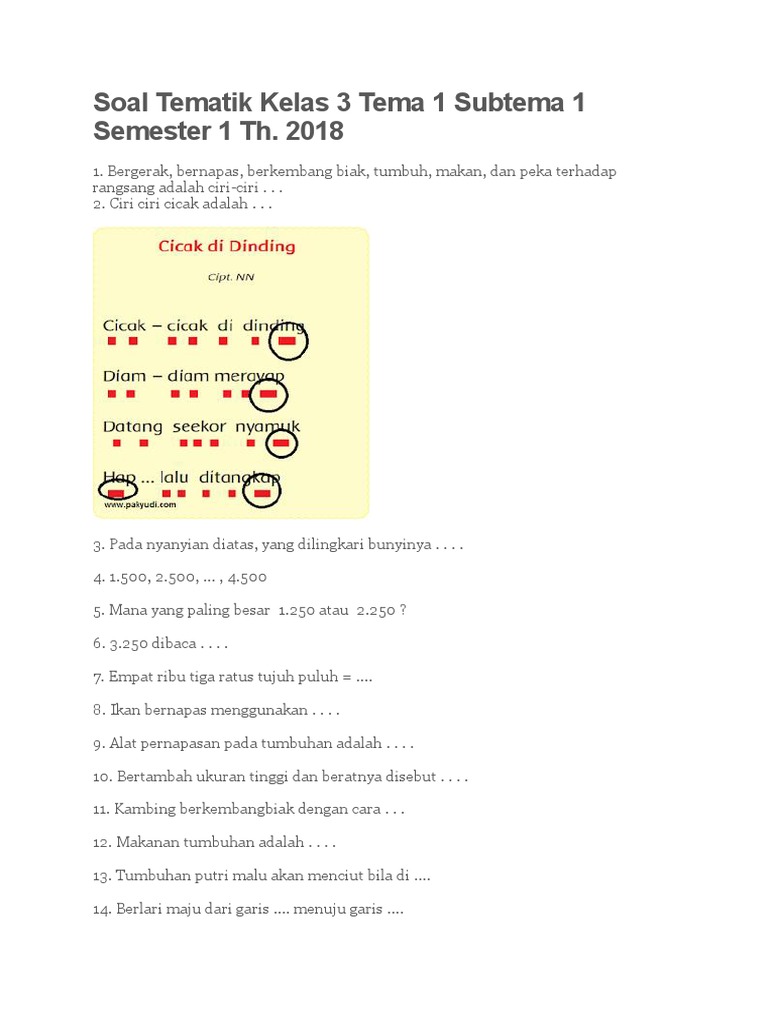 Rahasia Skor Tinggi Pakai Kumpulan Soal Tema 1 Kelas 3 Semester 1 Kurikulum 2013
