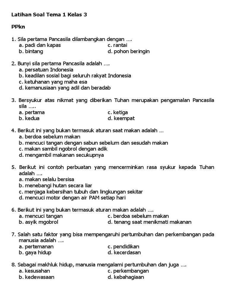 Rahasia Skor Tinggi Soal Tema 1 Kelas 3 Subtema 1 yang Wajib Kamu Kuasai Sekarang