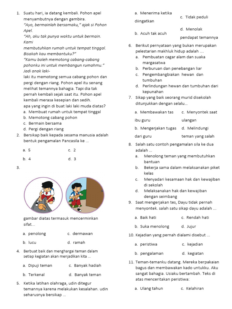 Wajib Tahu Bocoran Soal PTS Kelas 3 Tema 2 Sub Tema 4 Agar Nilai Kamu Langsung Maksimal