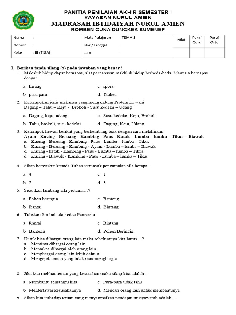Wajib Tahu Kumpulan soal tema 1 kelas 3 revisi 2018 pdf Untuk Persiapan Ujian Terbaru